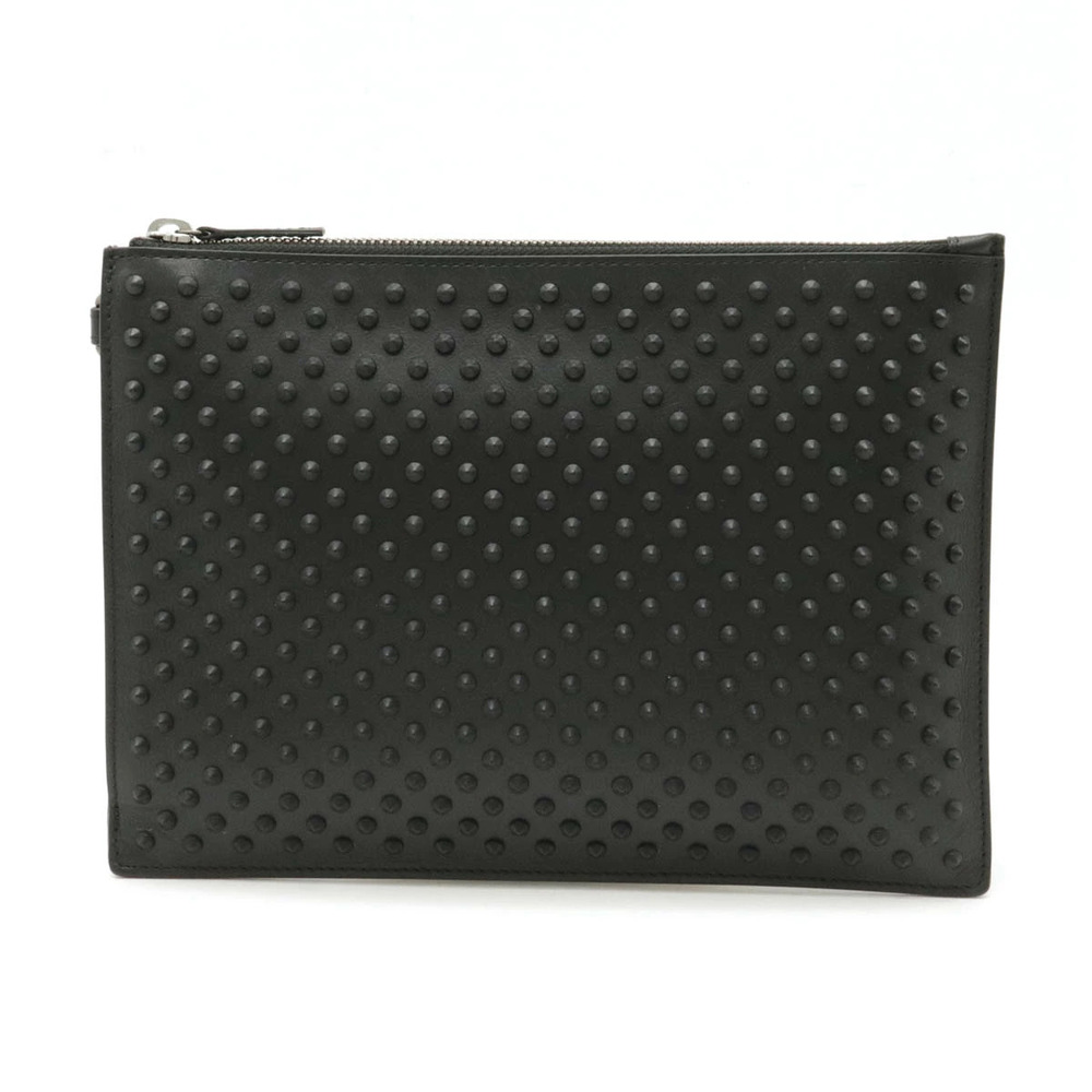 Gucci Studded Clutch Bag Shoulder Pouch Clutch Gusset Leather Black
